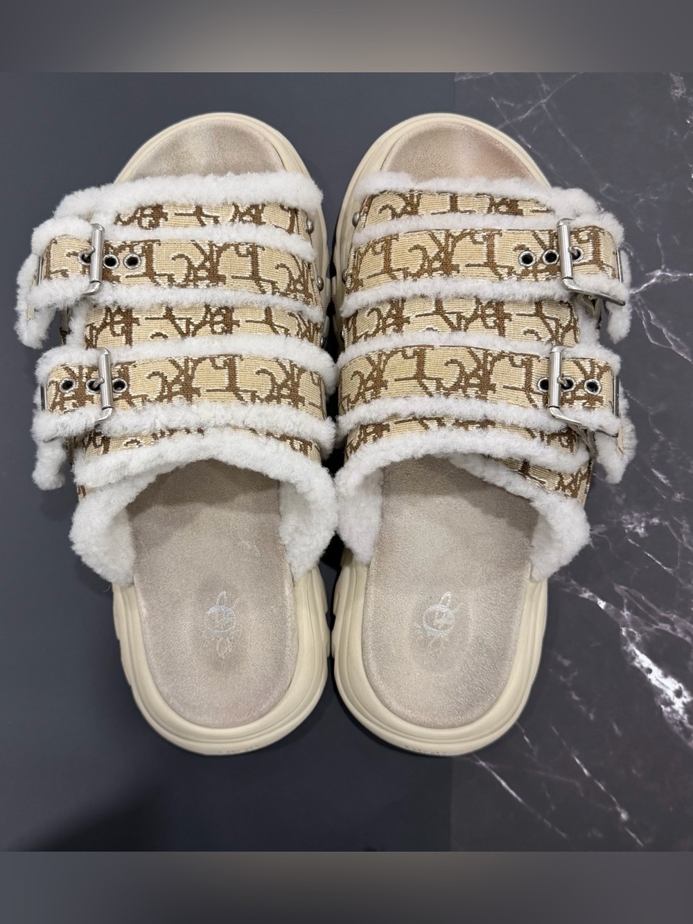 Dior x Travis Scott H-Town sandals Cream